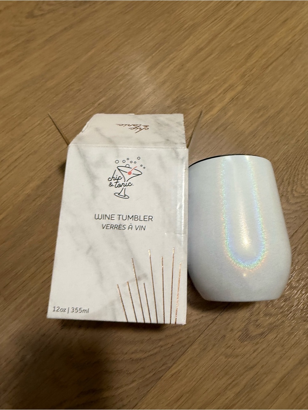 Iridescent White Wine Tumbler - White